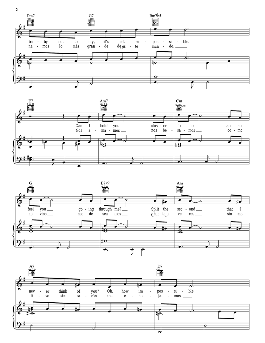 It's Impossible (Somos Novios) Piano, Vocal, Guitar scores gallery preview page 2