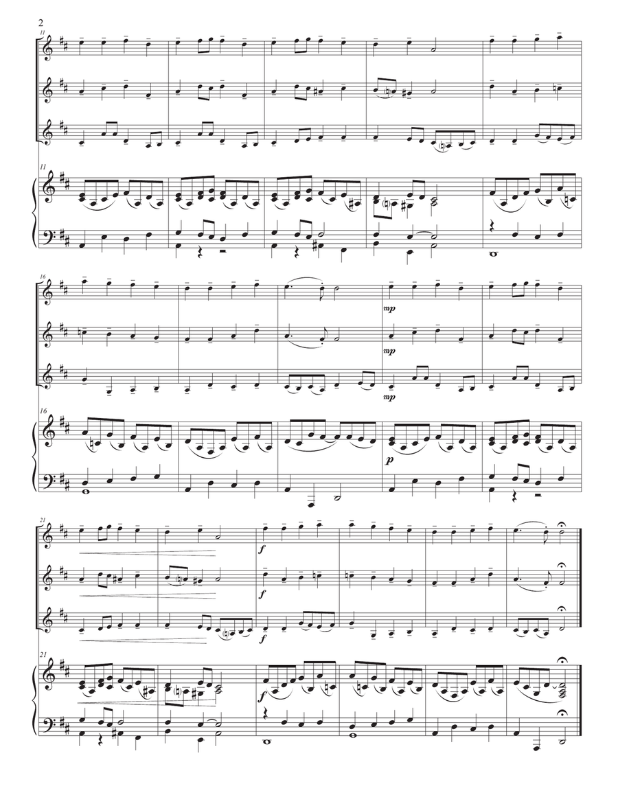 Ode to Joy, for three violins and piano Viola scores gallery preview page 3
