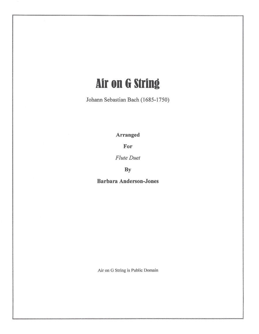 Air on G String (Flute Duet) Flute Duet scores gallery preview page 1