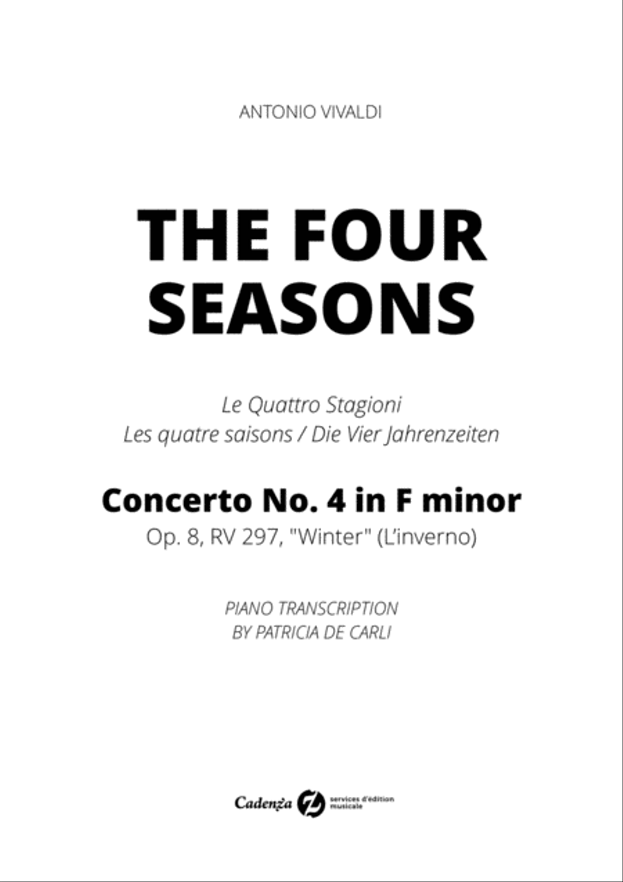 The Four Seasons - Winter (Piano Transcription) - Advanced piano Piano Solo scores gallery preview page 1