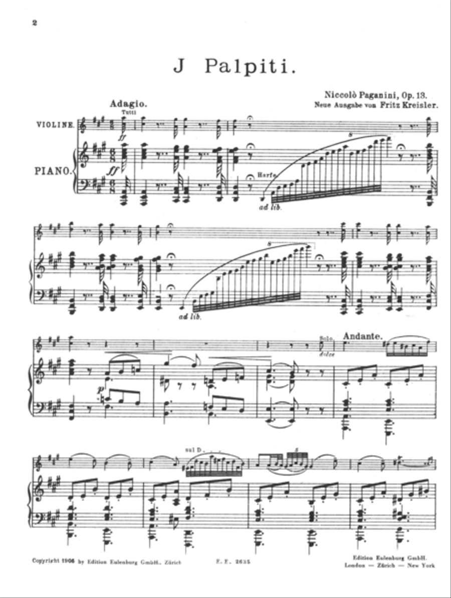 I Palpiti Op. 13, Theme with variations Violin Solo scores gallery preview page 2