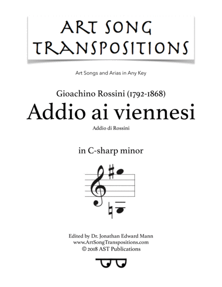 ROSSINI: Addio ai viennesi (transposed to C-sharp minor)