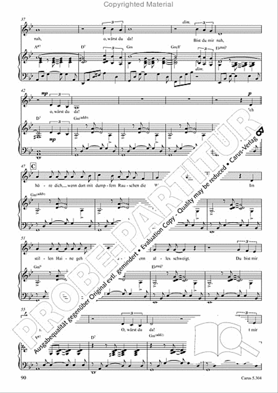 Schindler: Rosenzeit. Ein Liederzyklus uber die Liebe. Chansons fur Singstimme und Klavier Piano scores gallery preview page 91