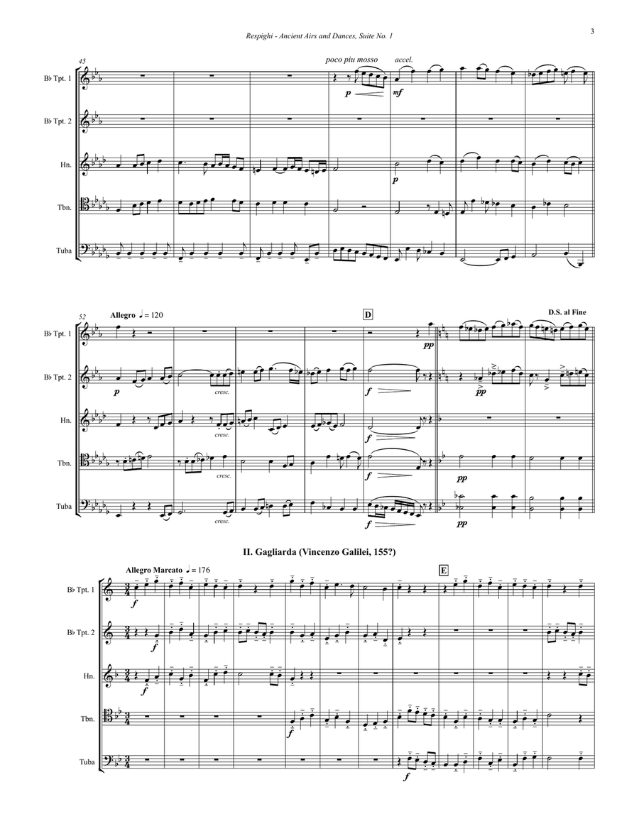 Ancient Airs and Dances Suite No. 1 for Brass Quintet Brass Quintet scores gallery preview page 3