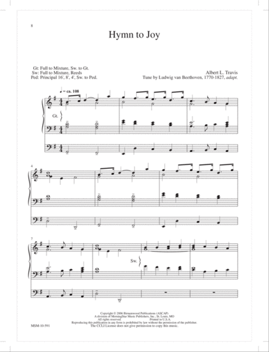 Joyful, Joyful Organ scores gallery preview page 6