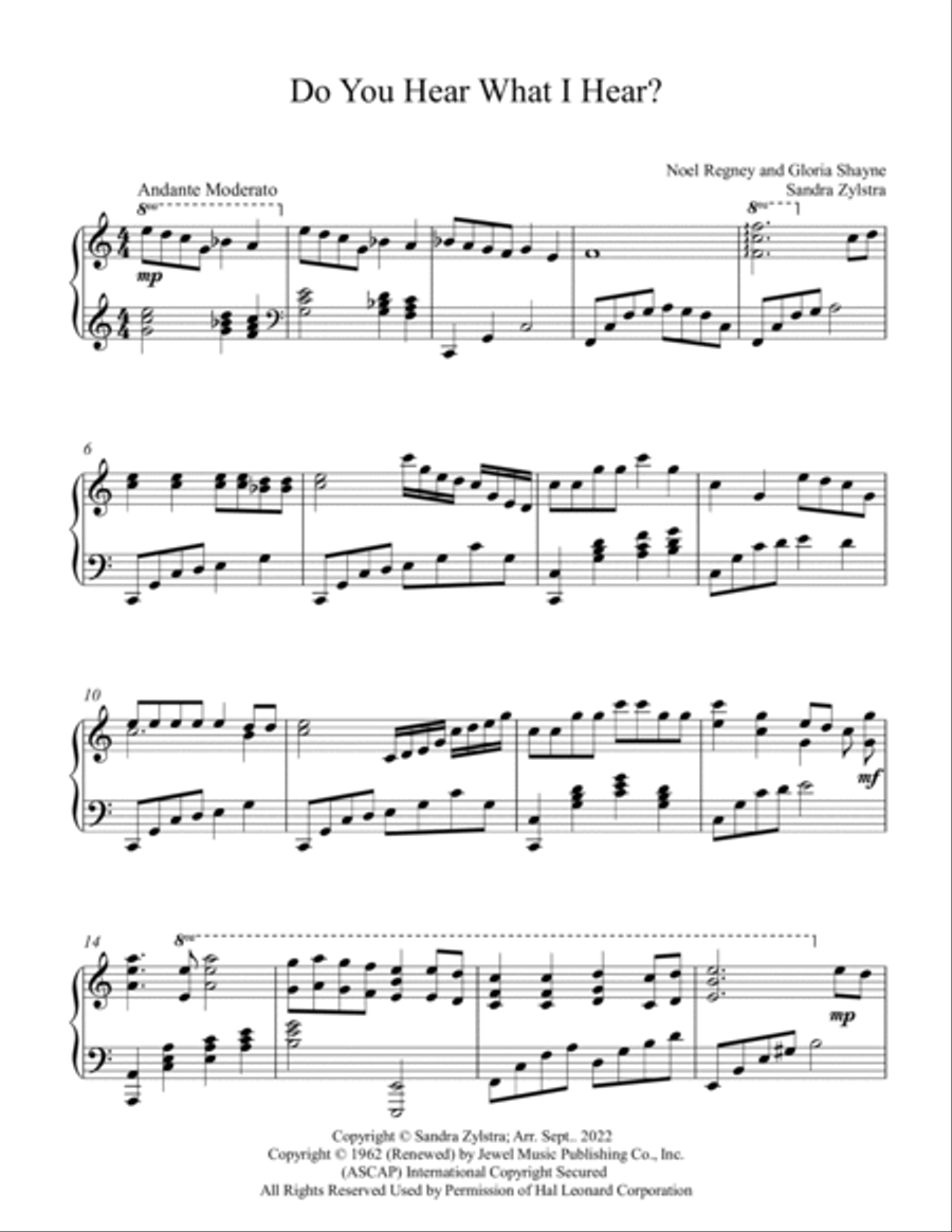 Do You Hear What I Hear Piano Solo scores gallery preview page 2