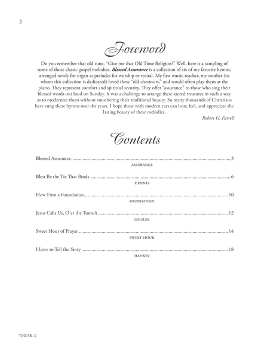 Blessed Assurance (Digital Delivery) Organ scores gallery preview page 2