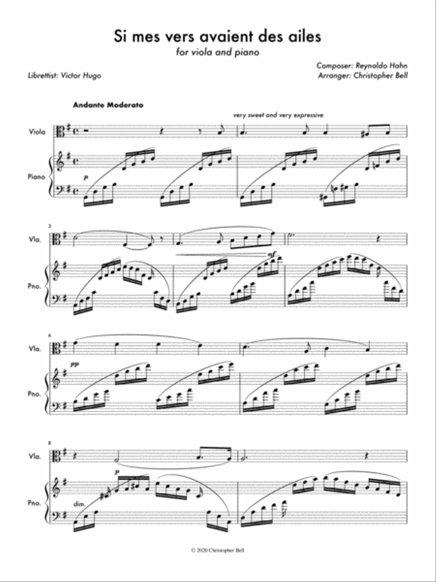Si mes vers avaient des ailes Viola scores gallery preview page 1