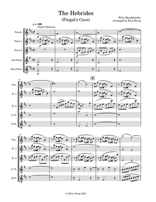 The Hebrides (Fingal's Cave) for flute quintet