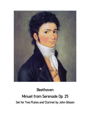 Book cover for Beethoven Minuet from Serenade op. 25 set for 2 flutes and clarinet