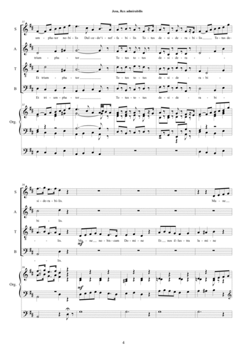 Jesu, Rex admirabilis - Choir SATB and organ image number null