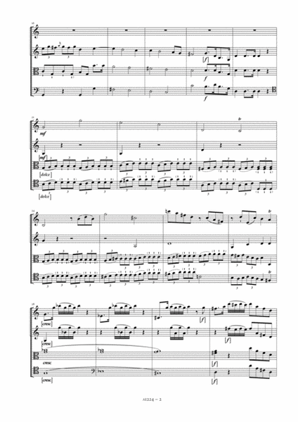 String Quartet in C major, Op. 3, No. 3 - Score Only