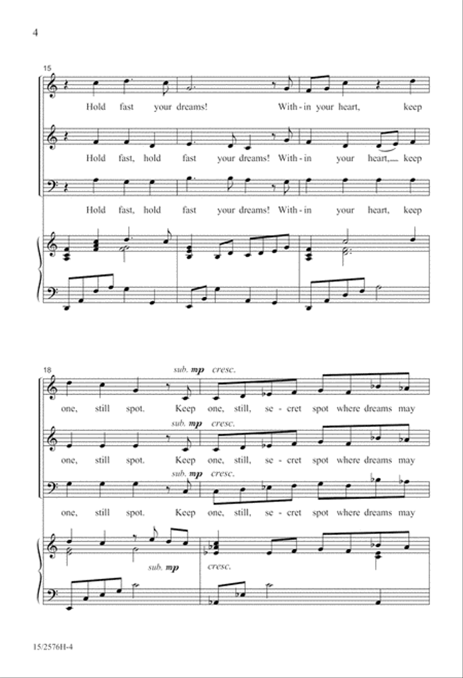 Hold Fast Your Dreams! 3-Part scores gallery preview page 4