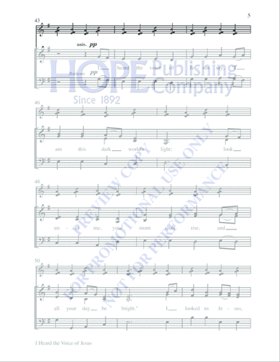 I Heard the Voice of Jesus 3-Part scores gallery preview page 5