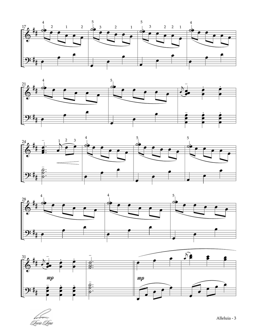 Alleluia Alleluia Piano Solo scores gallery preview page 3