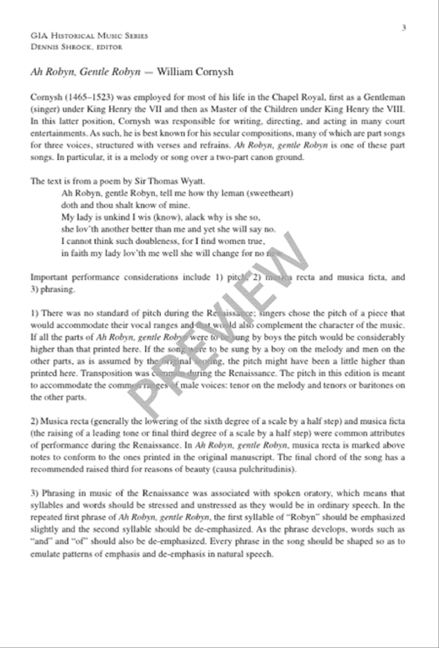 Ah Robyn, Gentle Robyn 3-Part scores gallery preview page 3