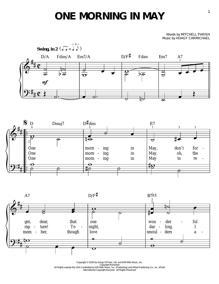 One Morning In May One Morning In May Voice scores gallery preview page 1