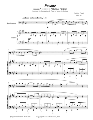 Fauré: Pavane Op. 50 for Euphonium & Piano