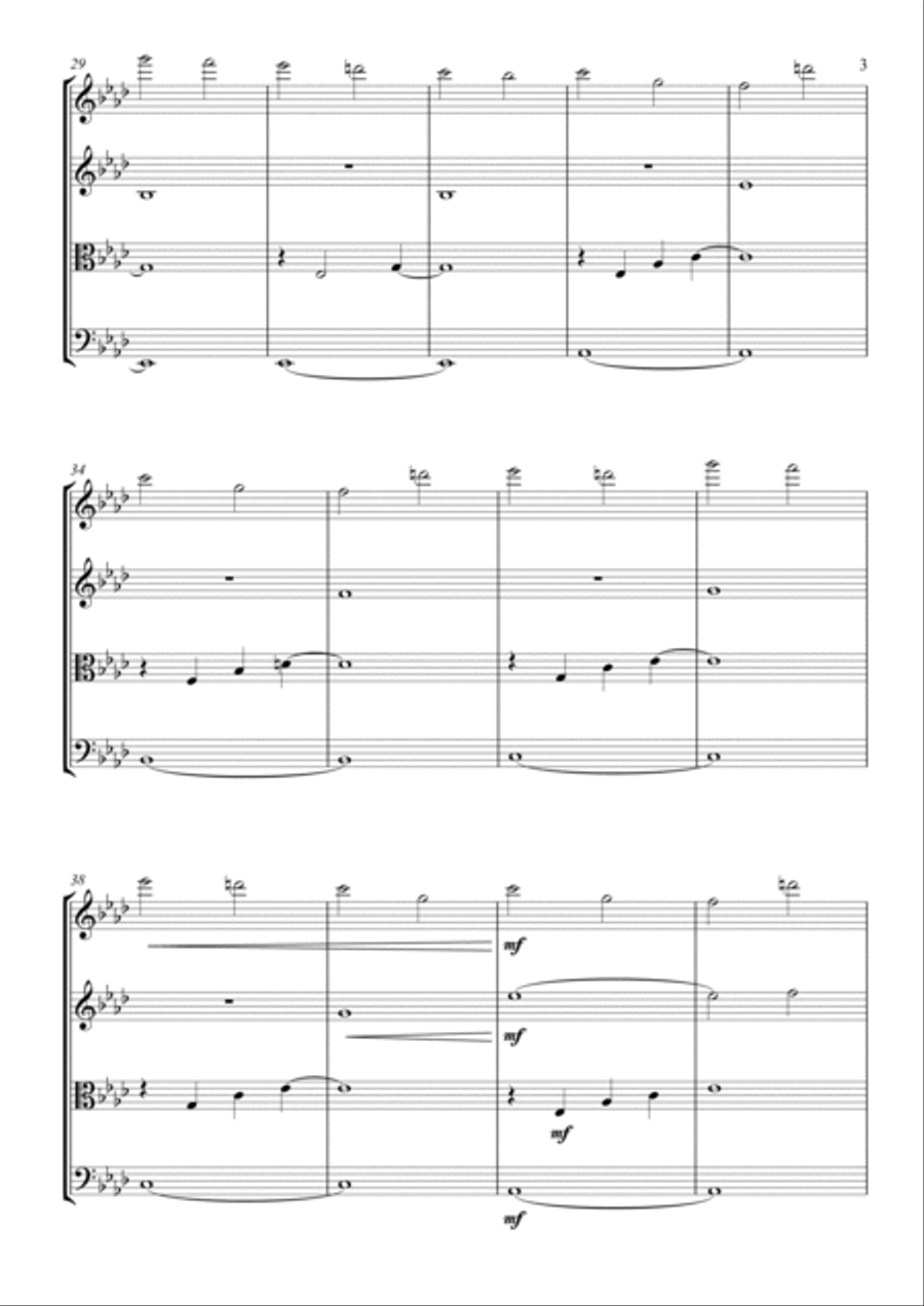 Kingdom Hearts Theme String Quartet scores gallery preview page 3
