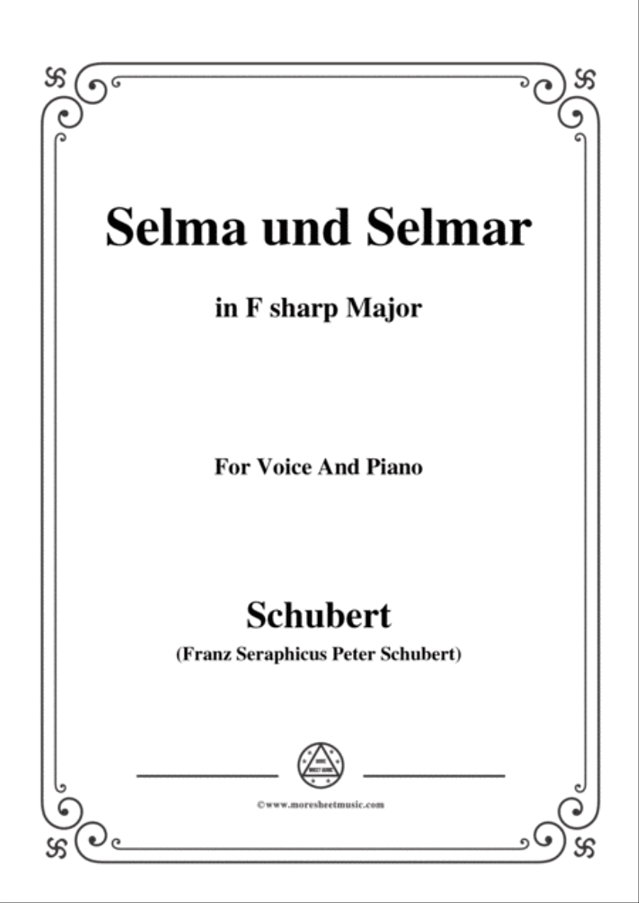 Schubert-Selma und Selmar,in F sharp Major,for Voice&Piano image number null