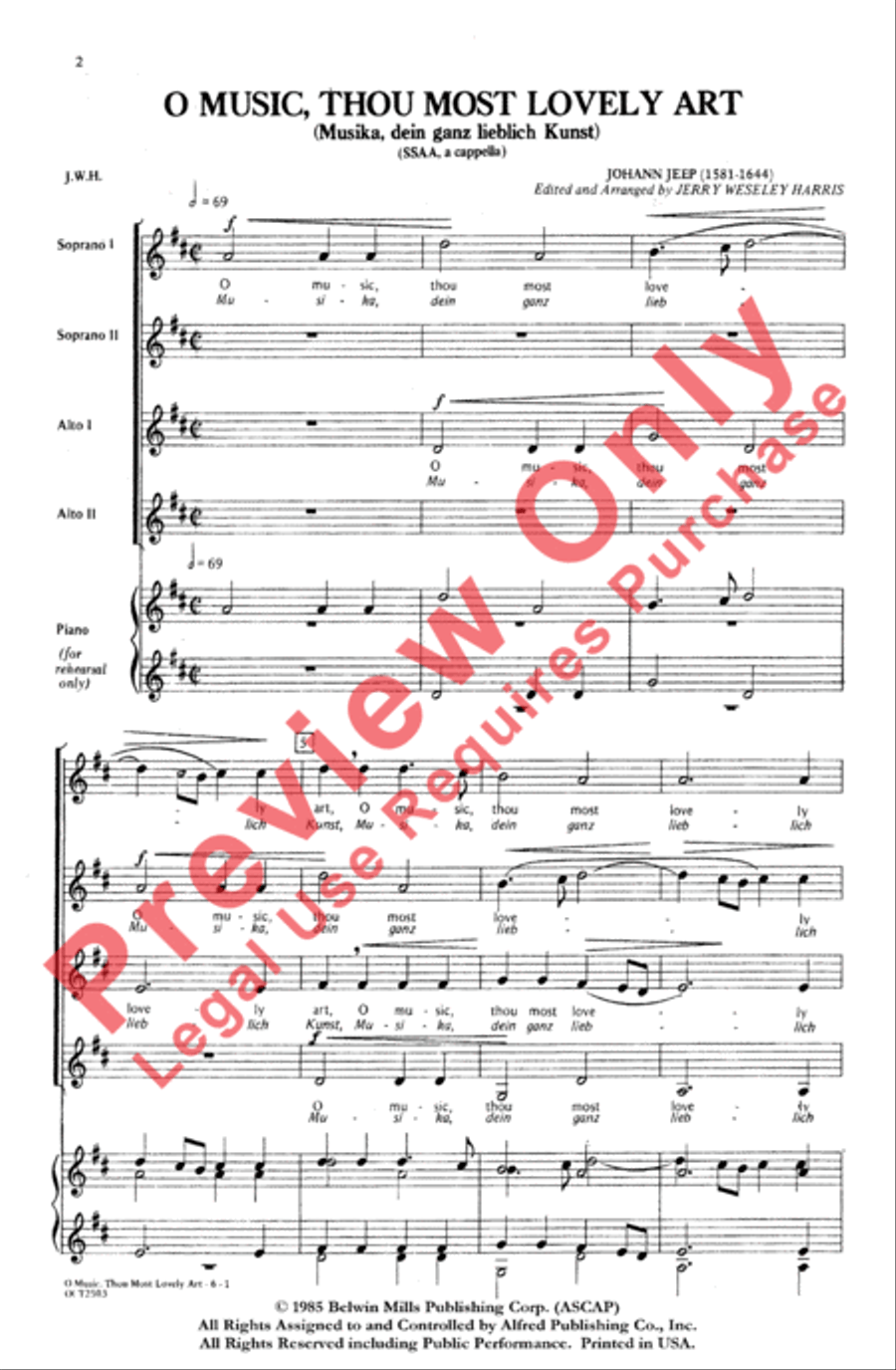 O Music, Thou Most Lovely Art Women's Choir scores gallery preview page 2