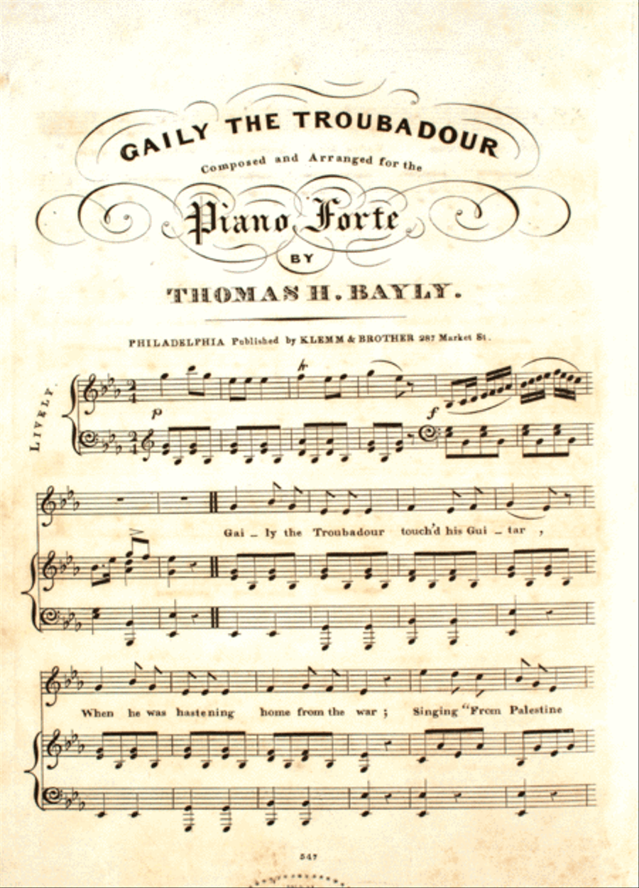 Gaily the Troubadour Voice scores gallery preview page 1