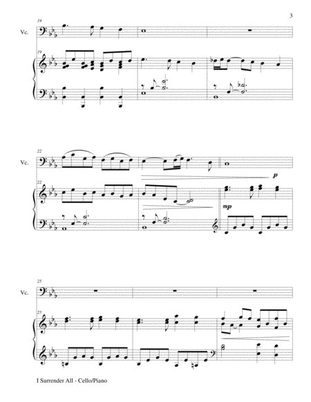 I SURRENDER ALL (Duet – Cello and Piano/Score and Parts) image number null