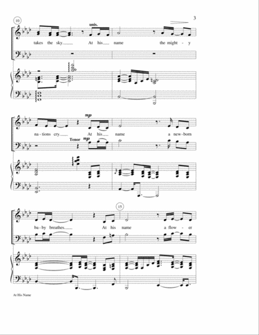 At His Name At His Name 4-Part scores gallery preview page 3