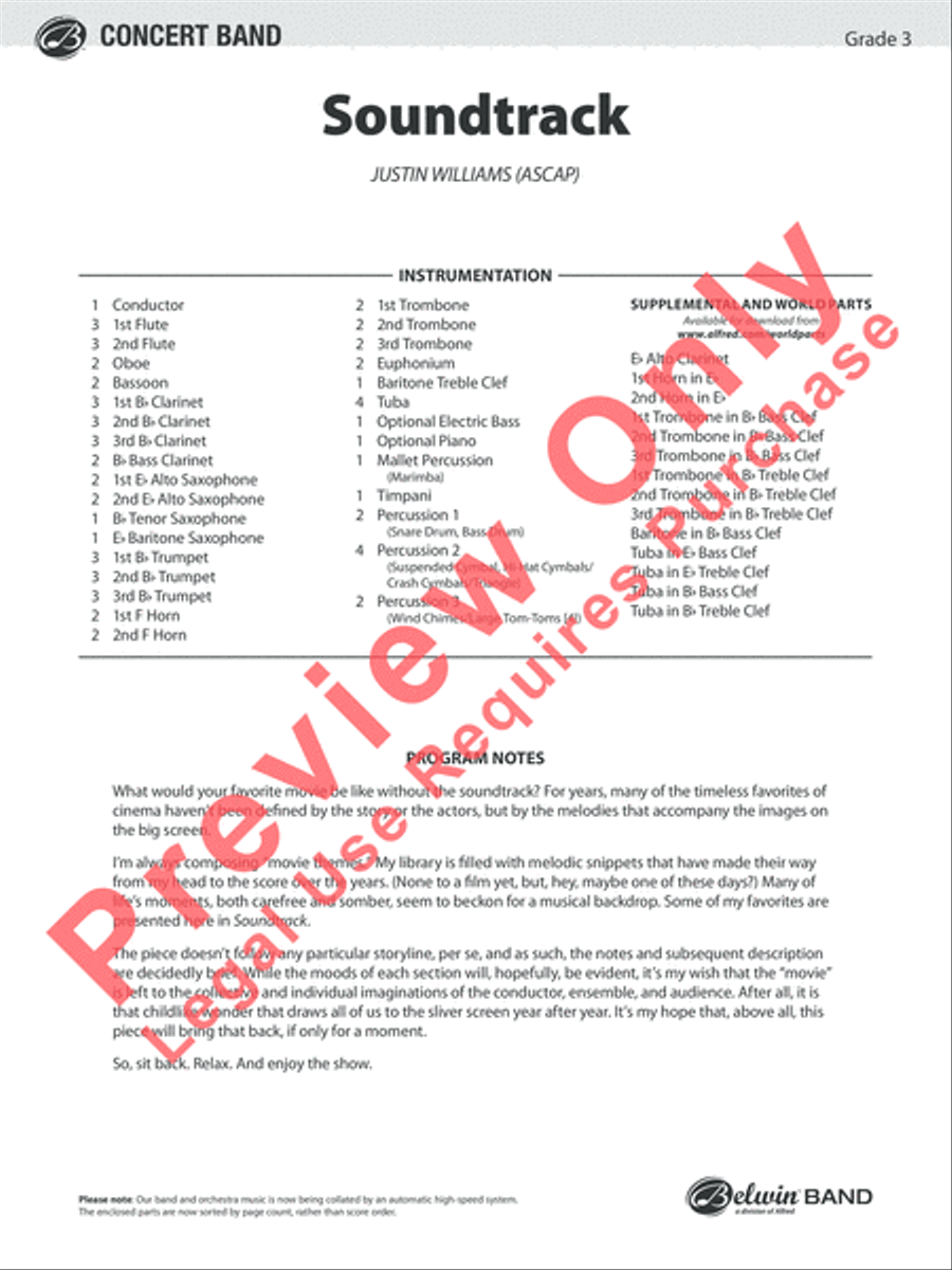 Soundtrack Soundtrack Concert Band scores gallery preview page 2