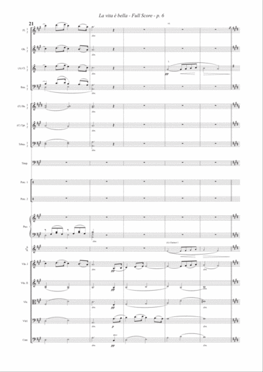 Life Is Beautiful (la Vita E Bella) Full Orchestra scores gallery preview page 6