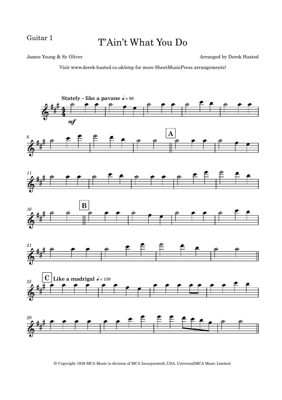 It Ain't What You Do Guitar Ensemble scores gallery preview page 4