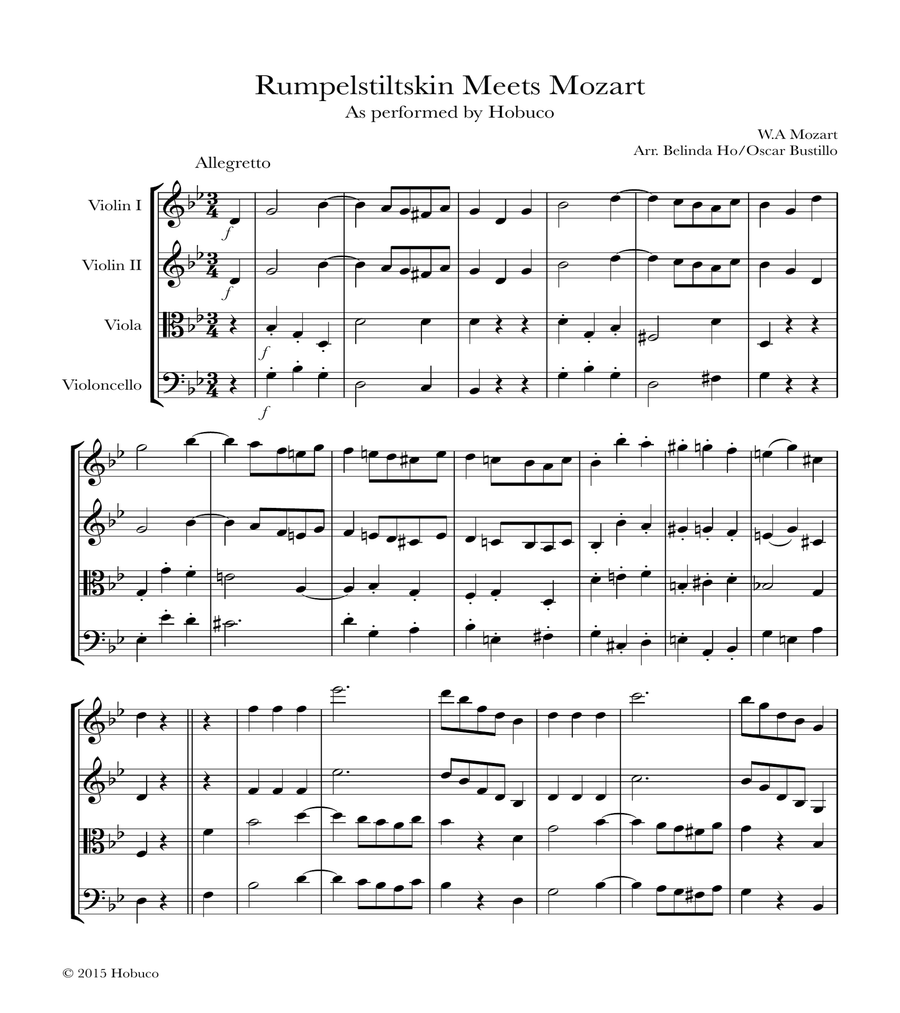 Rumpelstiltskin Meets Mozart for String Quartet image number null