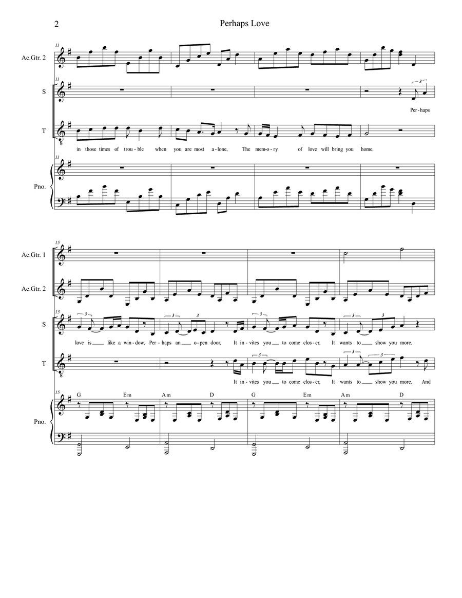 Perhaps Love Perhaps Love Vocal Duet scores gallery preview page 2