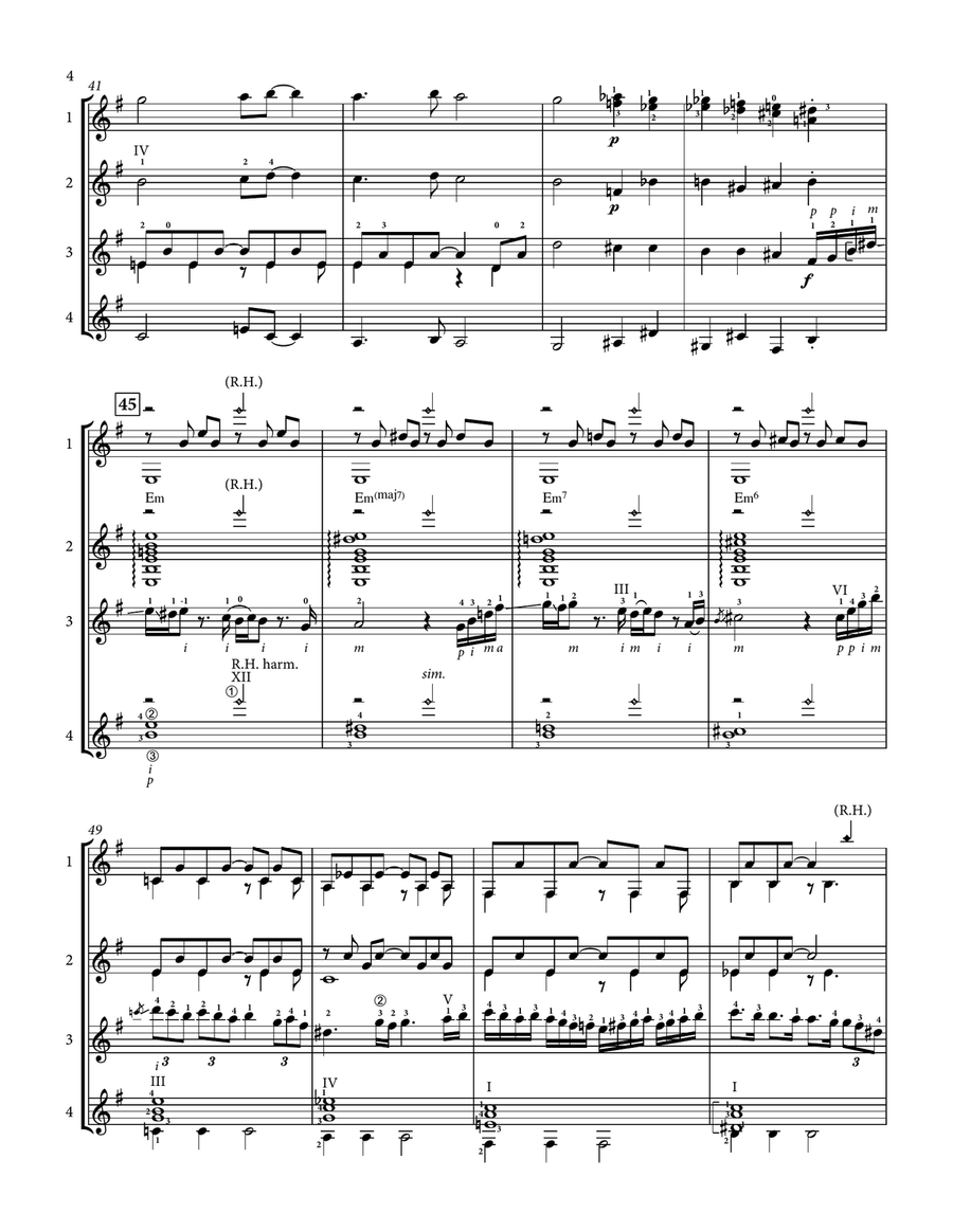 My Funny Valentine Guitar Ensemble scores gallery preview page 5