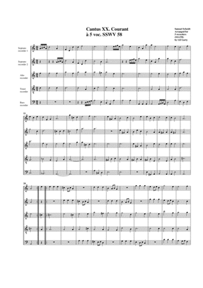 Book cover for Courant SSWV 58 (arrangement for 5 recorders)