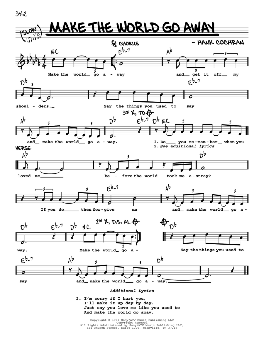 Make The World Go Away Voice scores gallery preview page 1