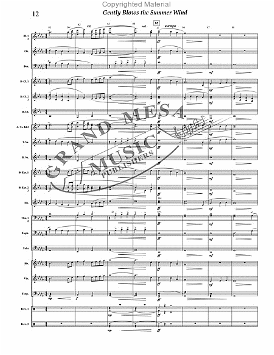 Gently Blows the Summer Wind Concert Band scores gallery preview page 13