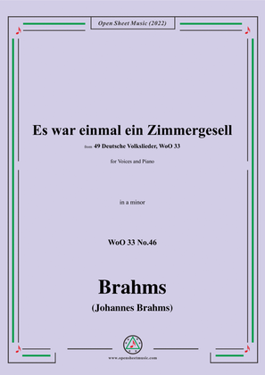 Brahms-Es war einmal ein Zimmergesell,WoO 33 No.46