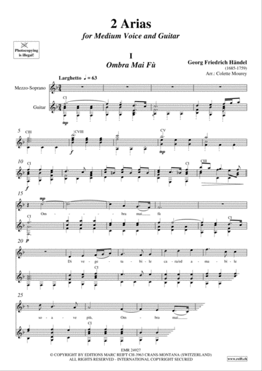 2 Arias Classical Guitar scores gallery preview page 3