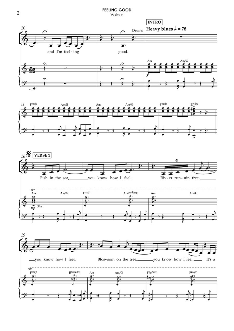 Feeling Good - Score Only Jazz Ensemble scores gallery preview page 2