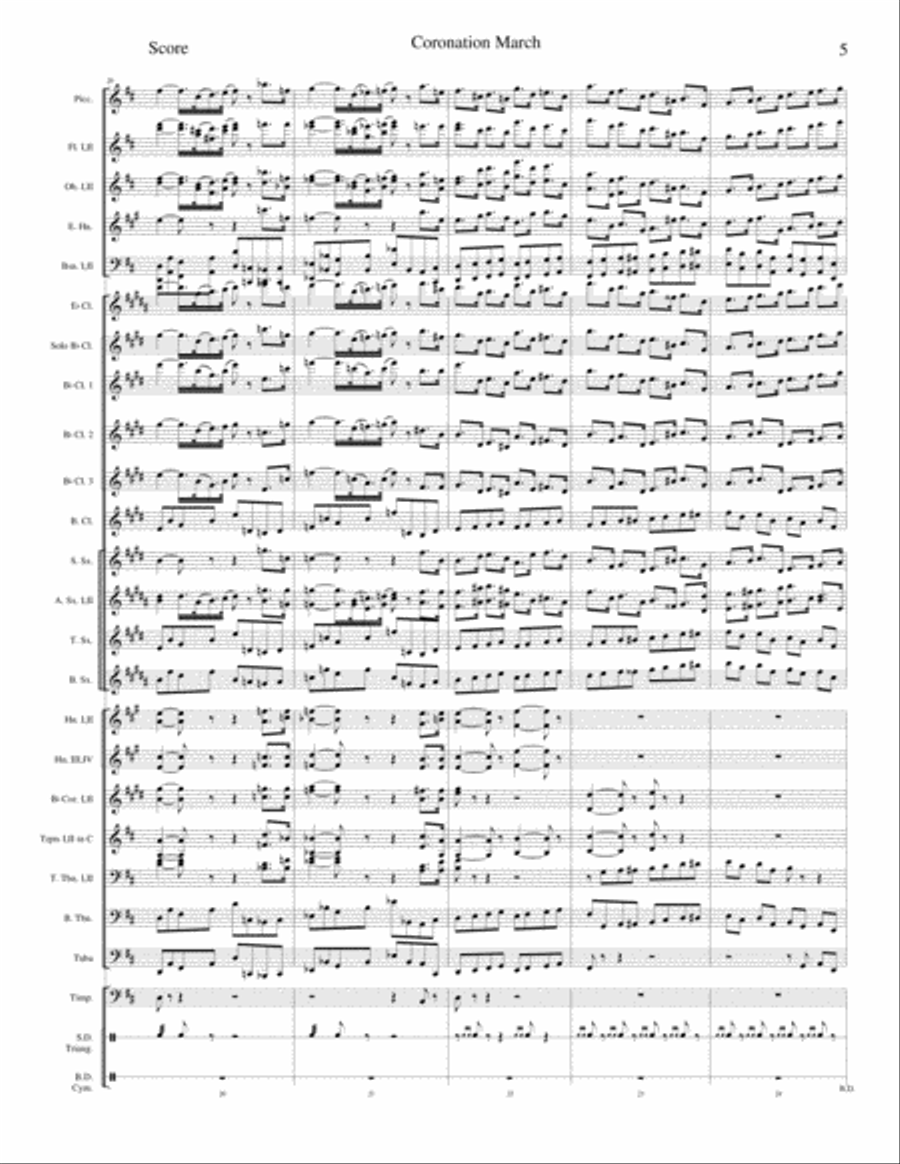 Coronation March Coronation March Concert Band scores gallery preview page 5