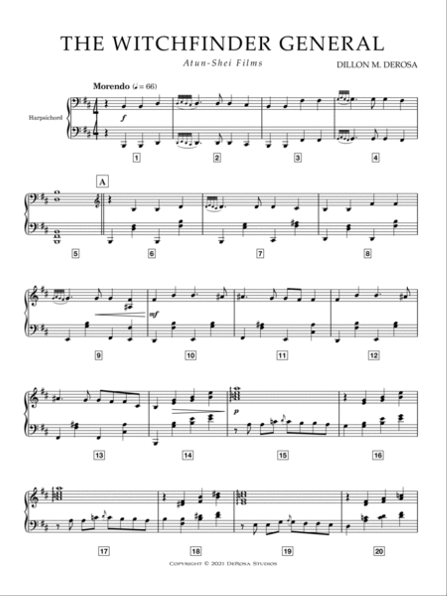The Witchfinder General Harpsichord scores gallery preview page 4