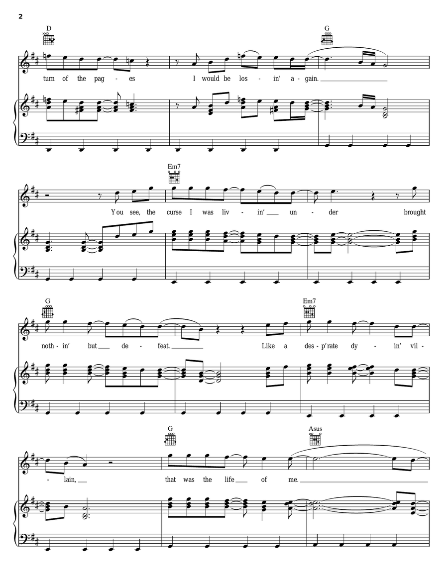 Chapter 2 Piano, Vocal, Guitar scores gallery preview page 2