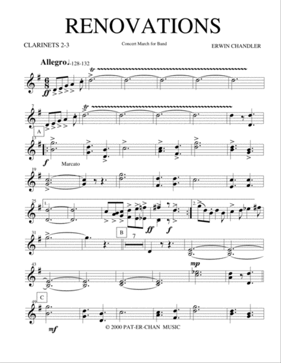 RENOVATIONS RENOVATIONS Concert Band scores gallery preview page 1