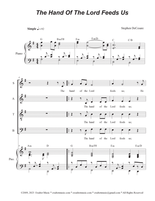 The Hand Of The Lord Feeds Us (SATB)