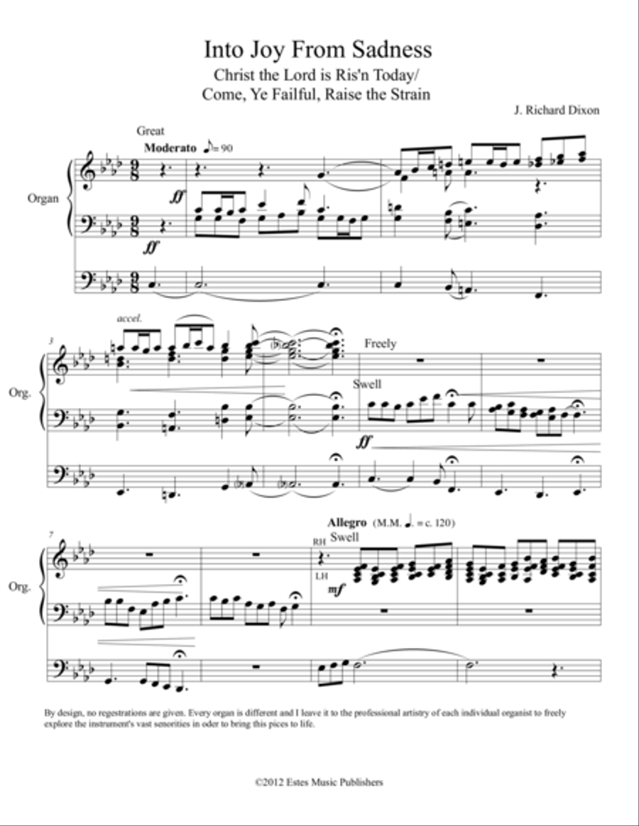 Into Joy From Sadness Organ Solo scores gallery preview page 1