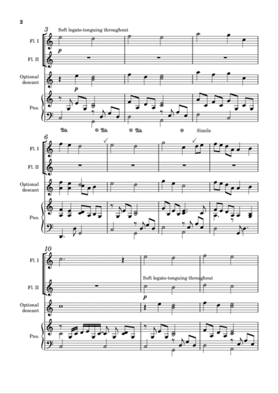 Be Still, Be Calm Flute Duet scores gallery preview page 2