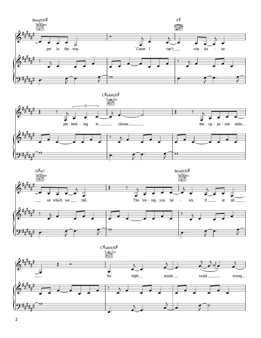 Between The Lines Piano, Vocal, Guitar scores gallery preview page 2