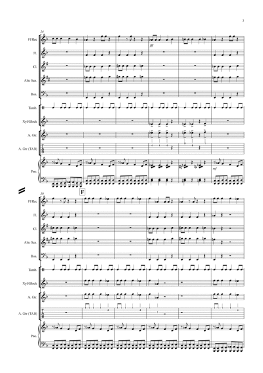 Burnie's Blues for Classroom Ensemble Bassoon scores gallery preview page 3