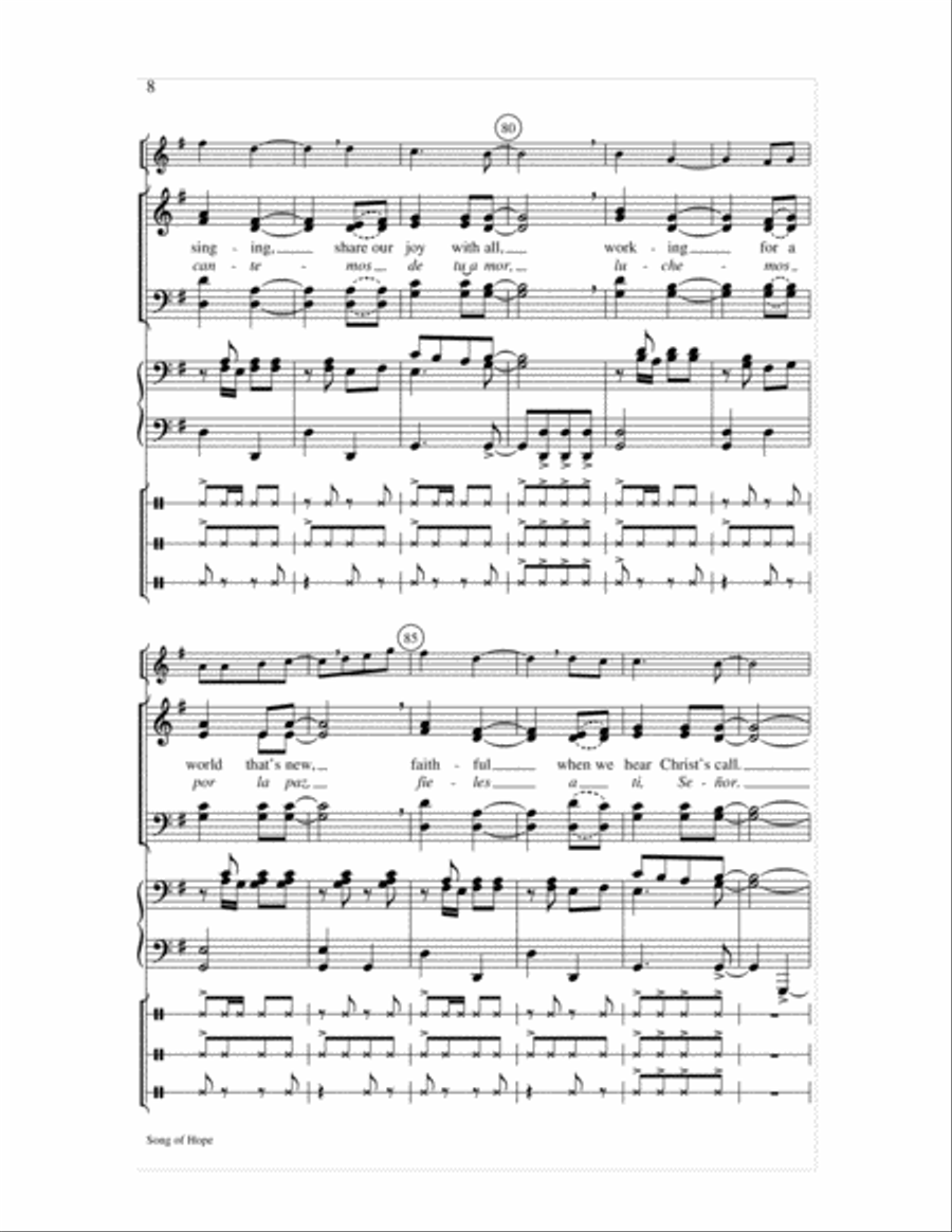Song of Hope Song of Hope Choir scores gallery preview page 8